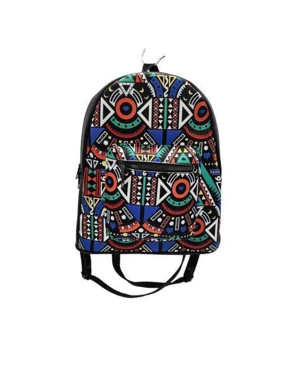 Geometrical African Print Backpack